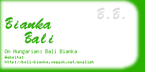 bianka bali business card